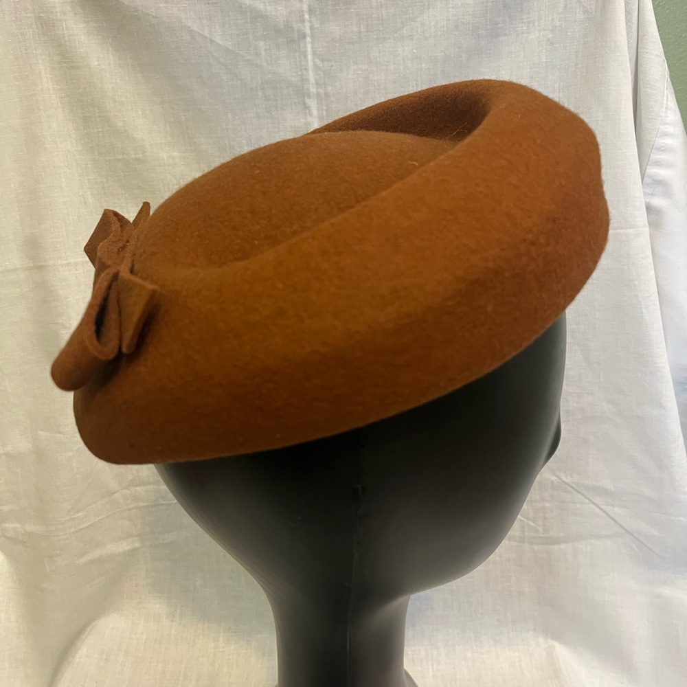 Corona Brown Wool Pillbox Hat